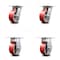 Service Caster 5 Inch Red Poly on Cast Iron Caster Set with Roller Bearings 2 Swivel 2 Rigid SCC-35S520-PUR-RS-2-R-2 - alternate 1